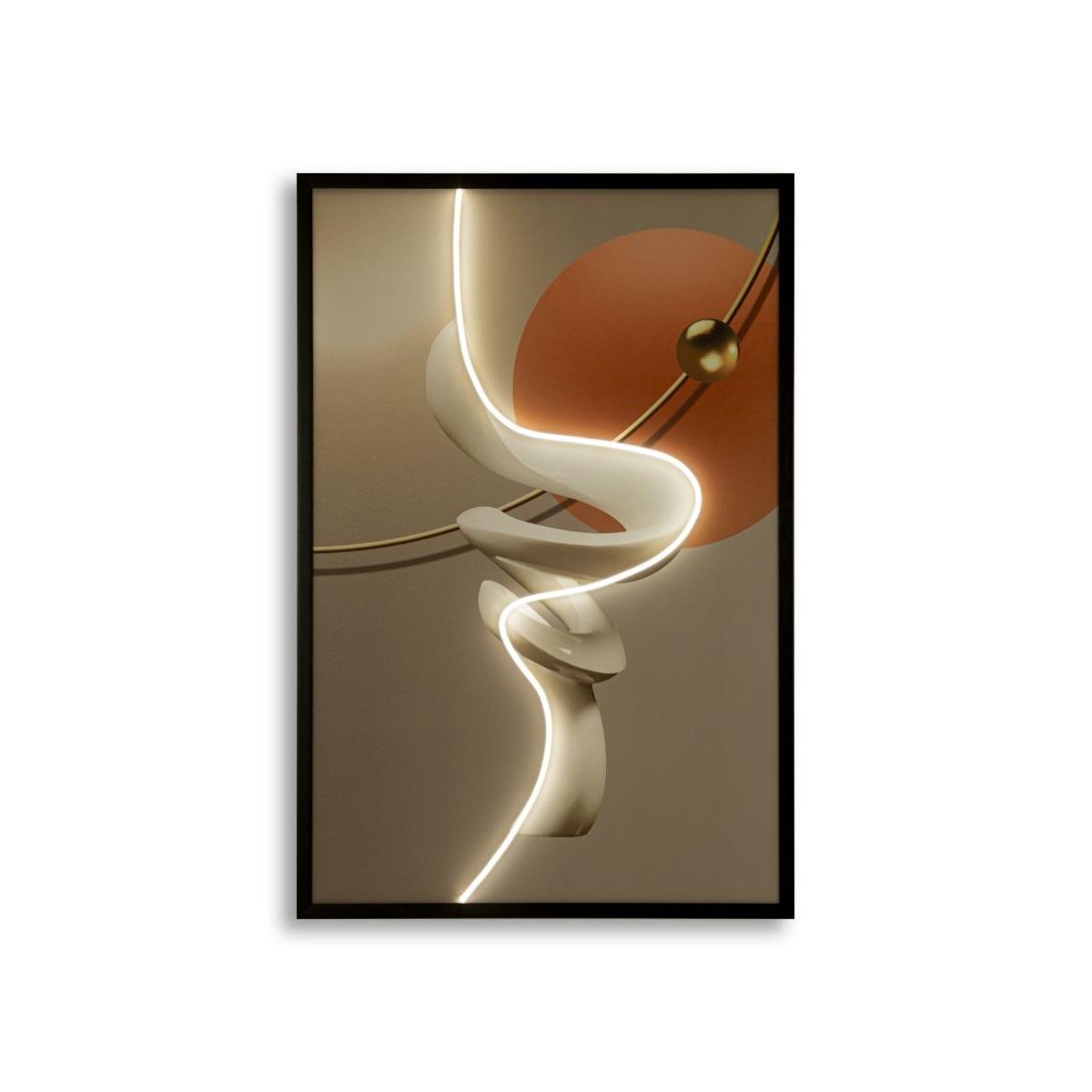 Stampa c/led su tela abstract -b- cm 80x4x120