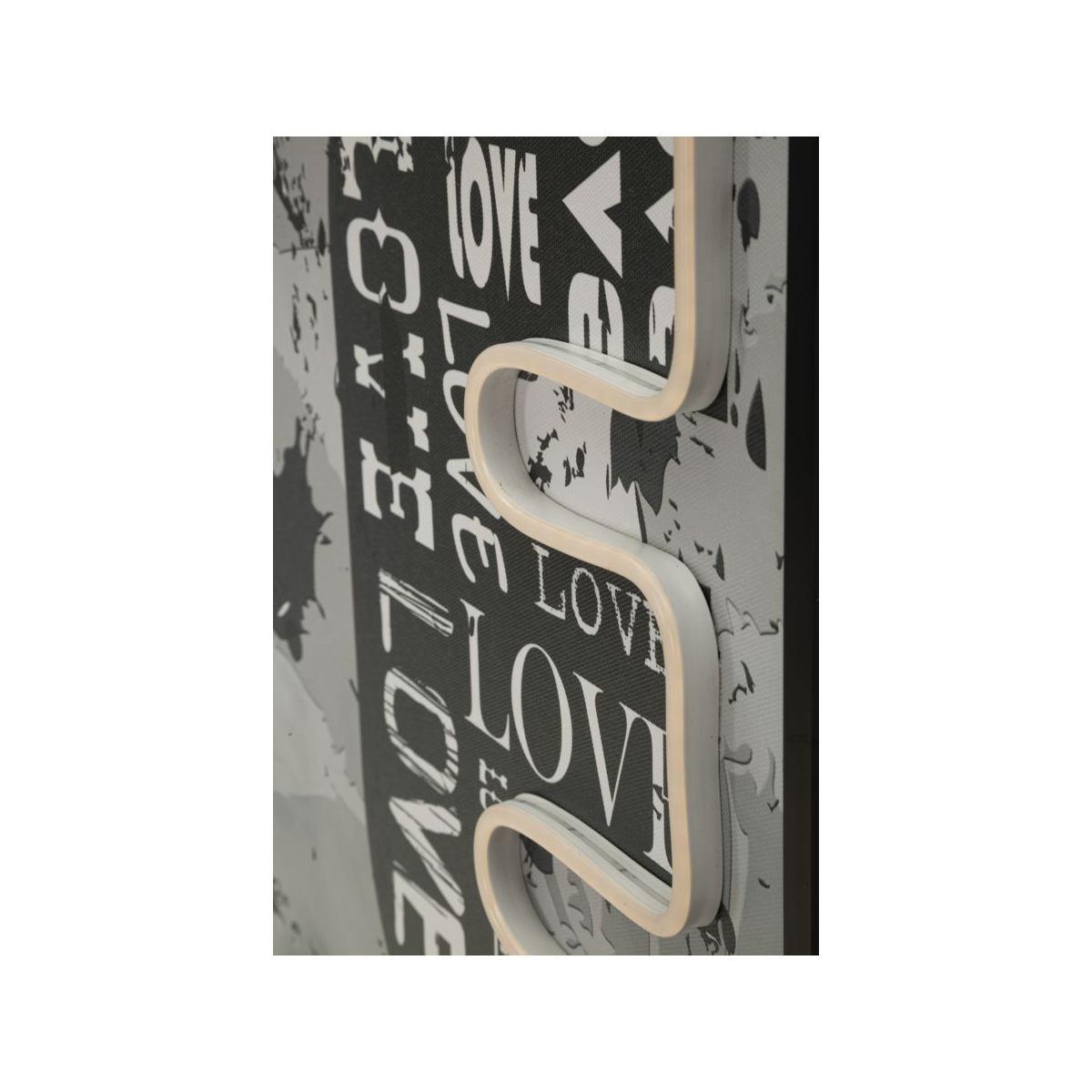Stampa c/led su tela love cm 60x3,5x90 (applicazione 3d acrilico)