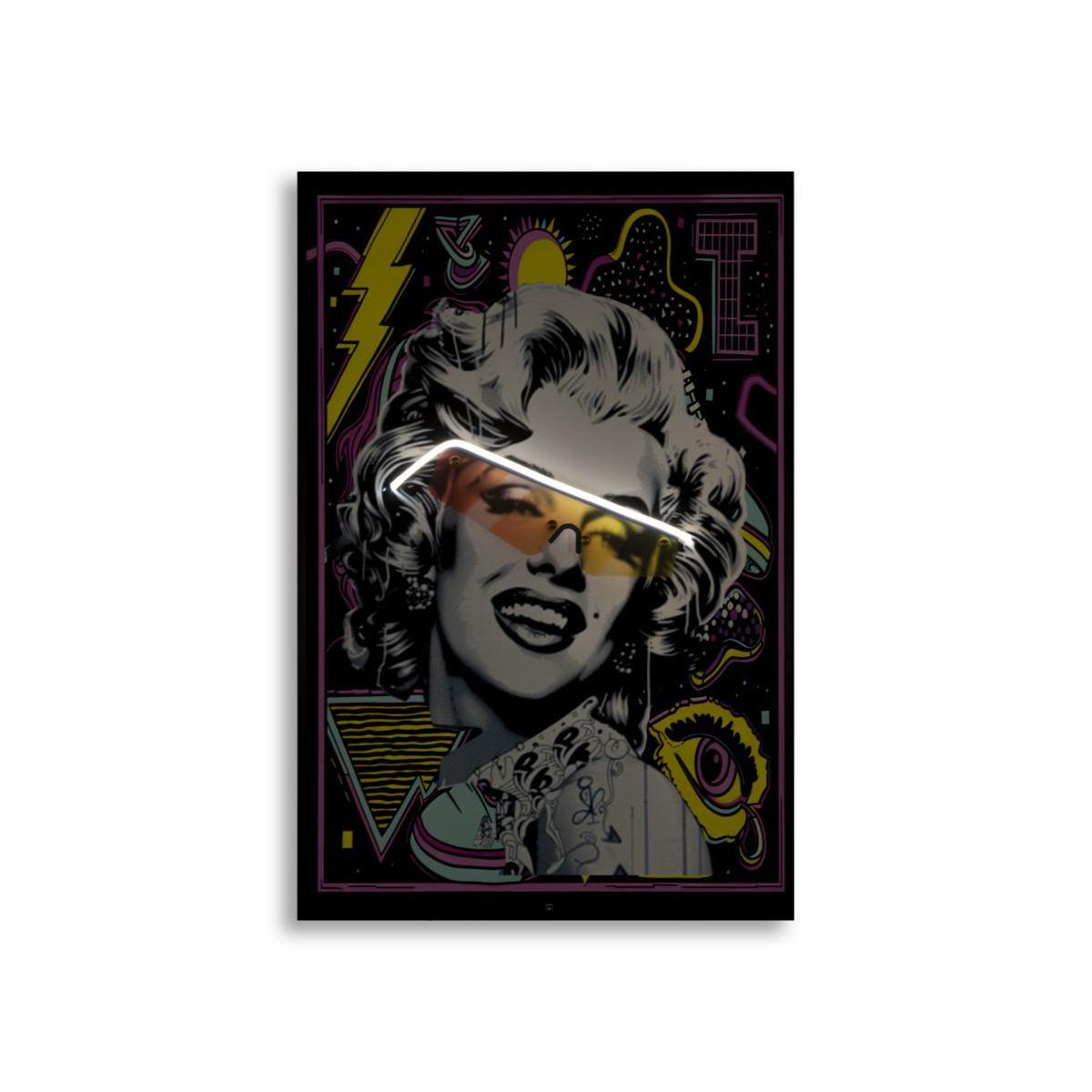 Stampa c/led su tela marilin cm 60x3,5x90 (applicazione 3d acrilico)