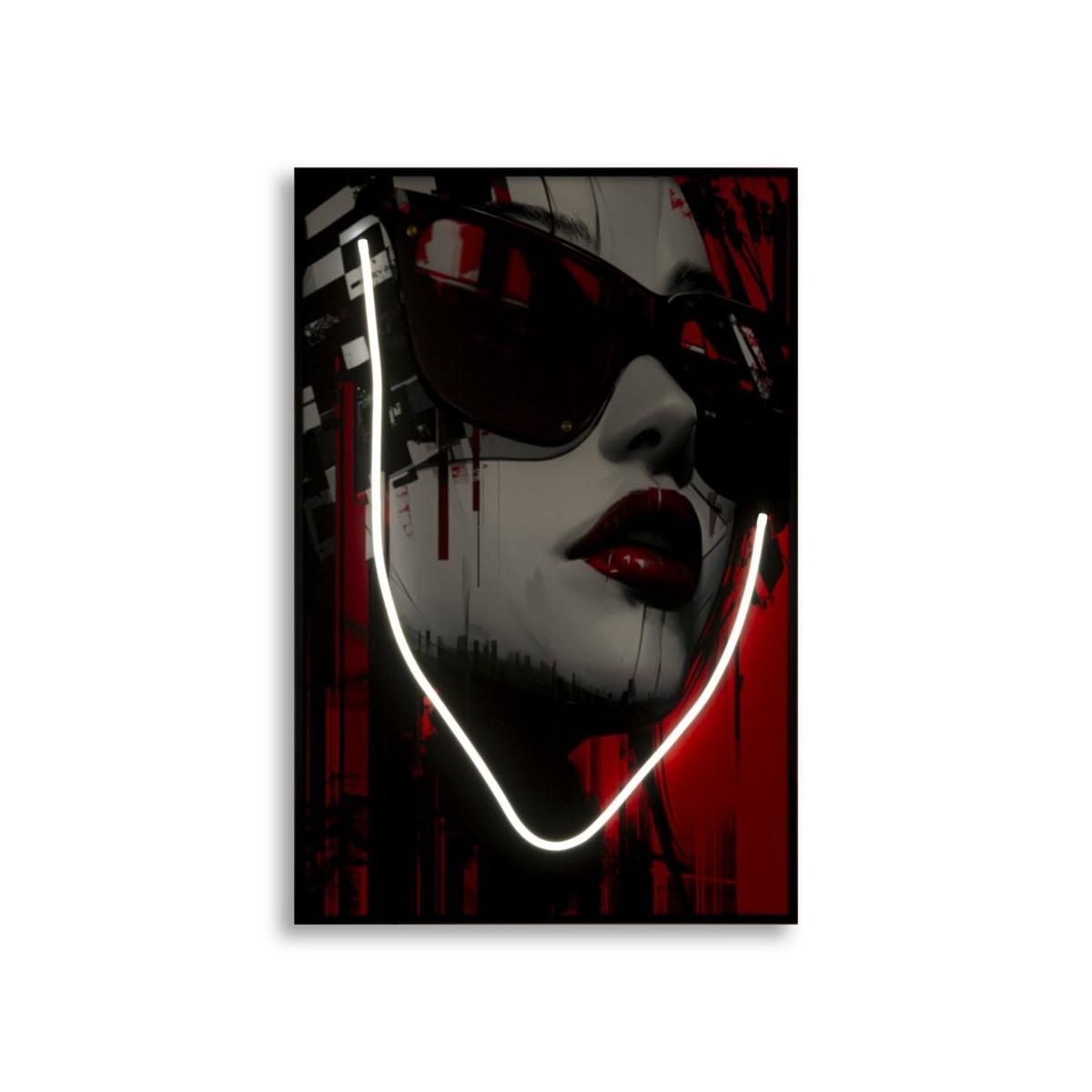 Stampa c/led su tela psyco -a- cm 60x3,5x90 (applicazione 3d acrilico)