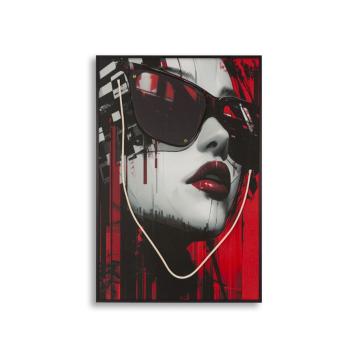 Stampa c/led su tela psyco -a- cm 60x3,5x90 (applicazione 3d acrilico)