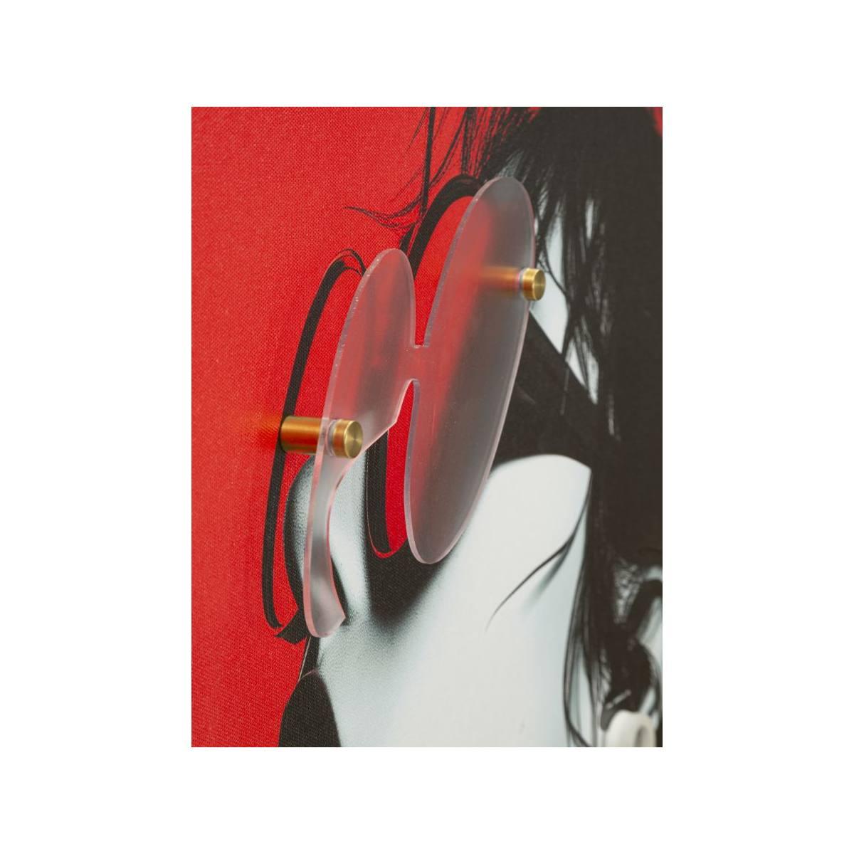 Stampa c/led su tela psyco -b- cm 60x3,5x90 (applicazione 3d acrilico)