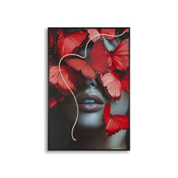 Stampa c/led su tela butterflies cm 60x3,5x90 (applicazione 3d acrilico)