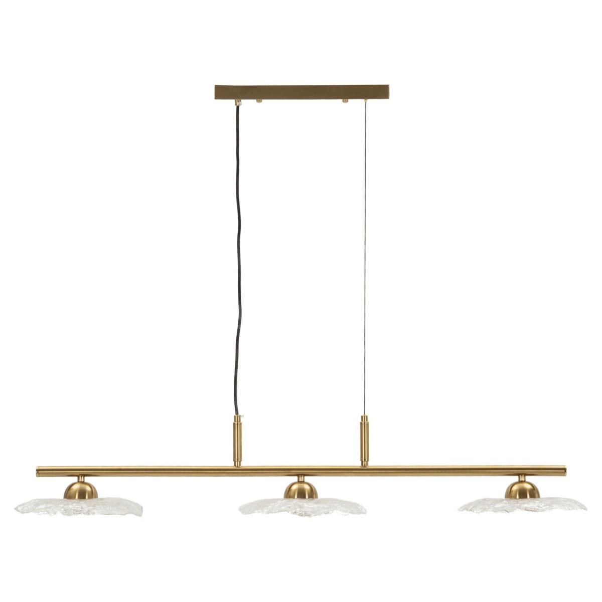 Lampadario emily 3 luci vetro trasparente cm 100x24x18