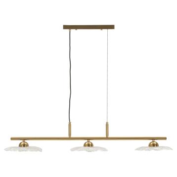 Lampadario emily 3 luci vetro trasparente cm 100x24x18