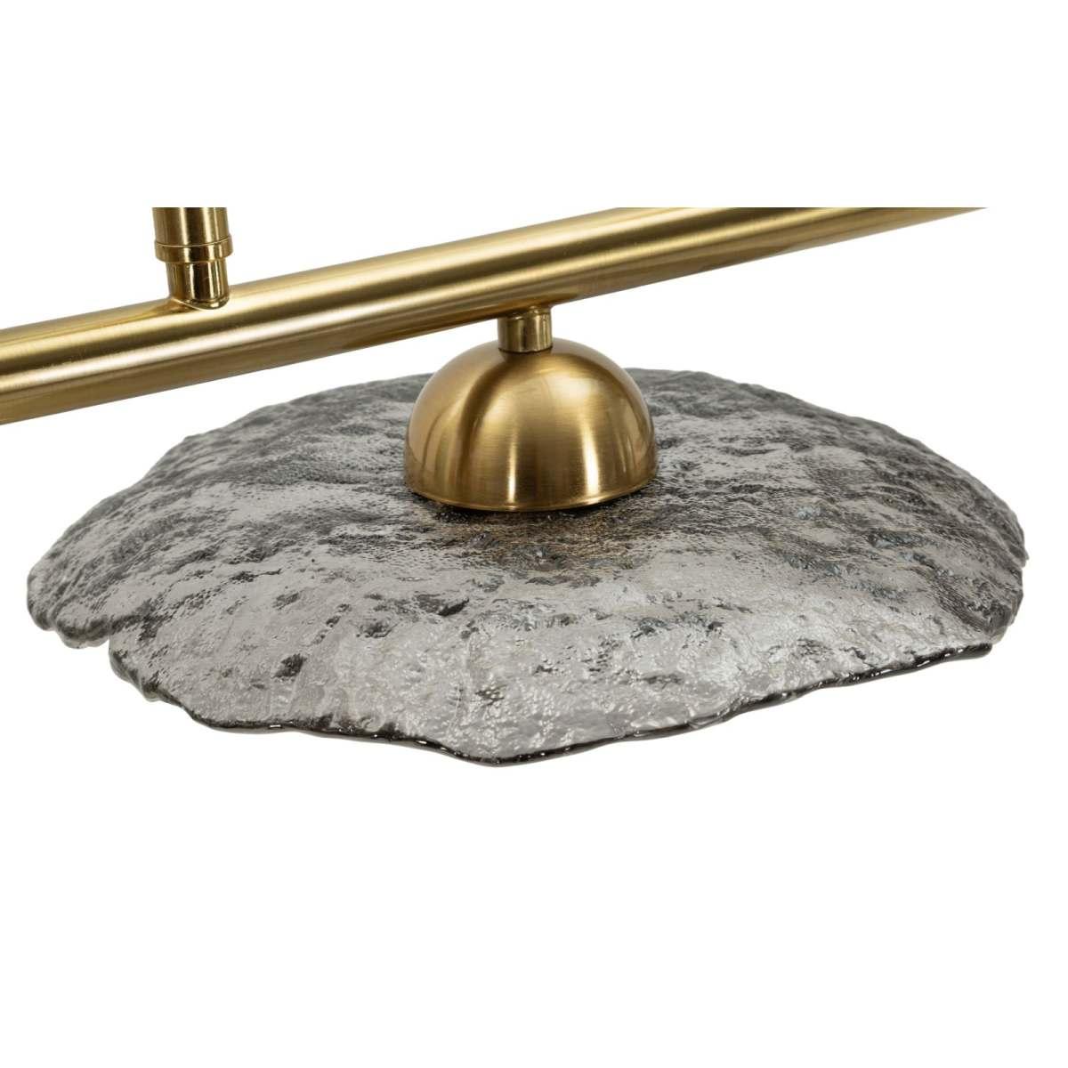 Lampadario emily 5 luci vetro grigio cm 100x24x18