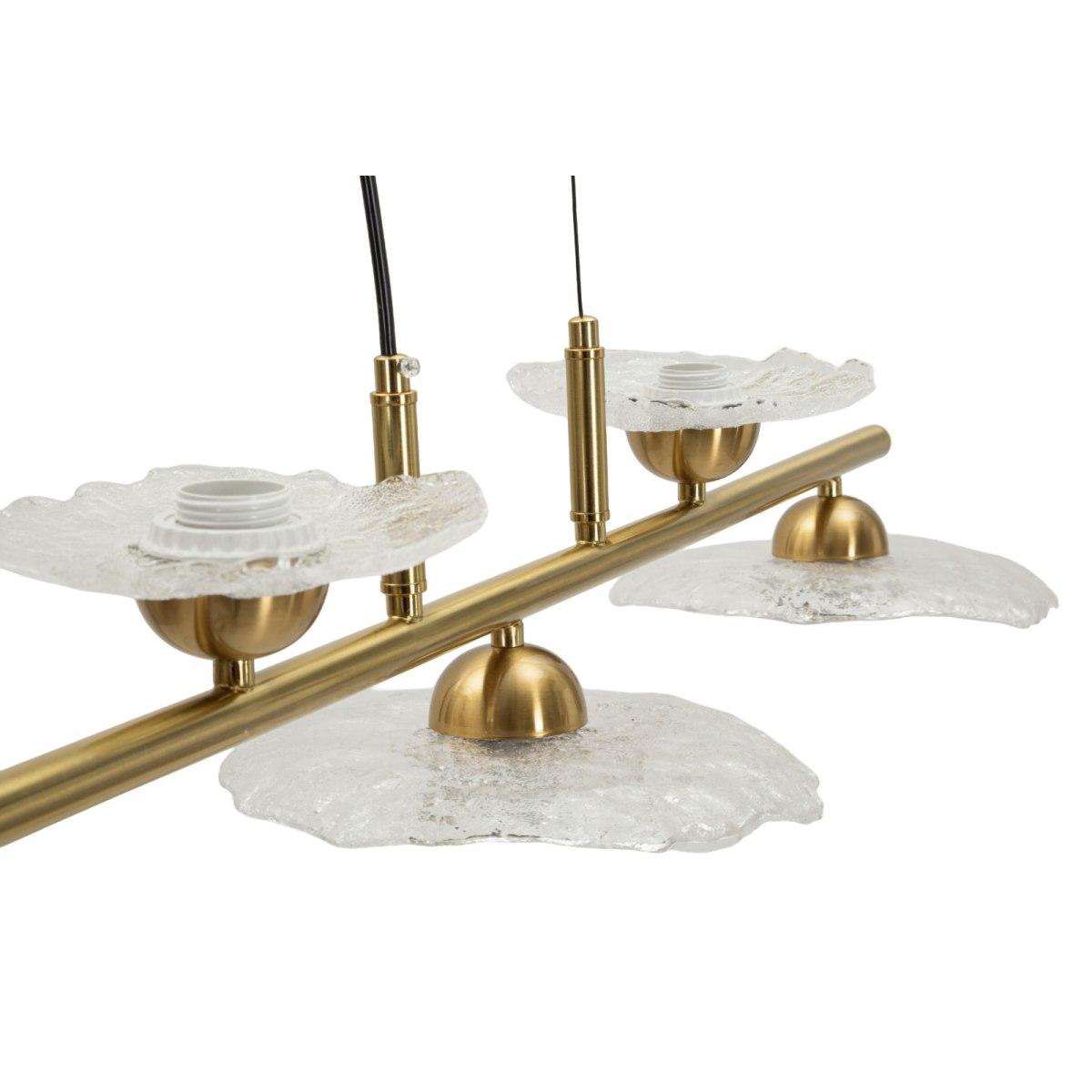 Lampadario emily 5 luci vetro trasparente cm 100x24x18