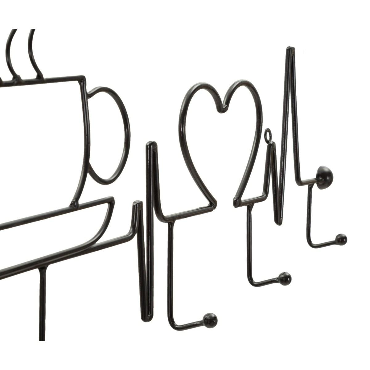 App/abiti da muro breakfast nero cm 60x3,8x26,7