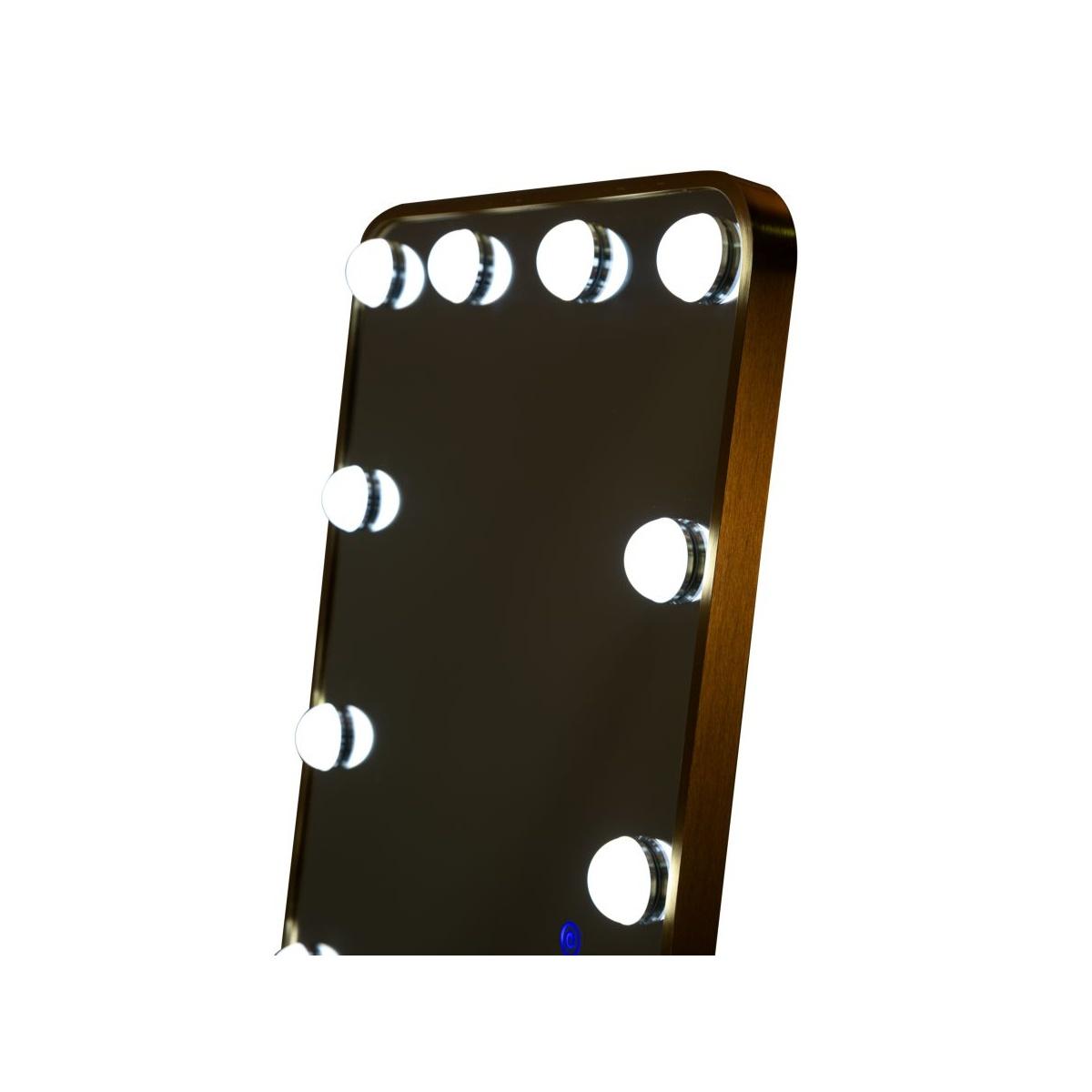 Specchio da terra led hollywood rett. cm 50x6-45x160 (3 tonalita' di luci)