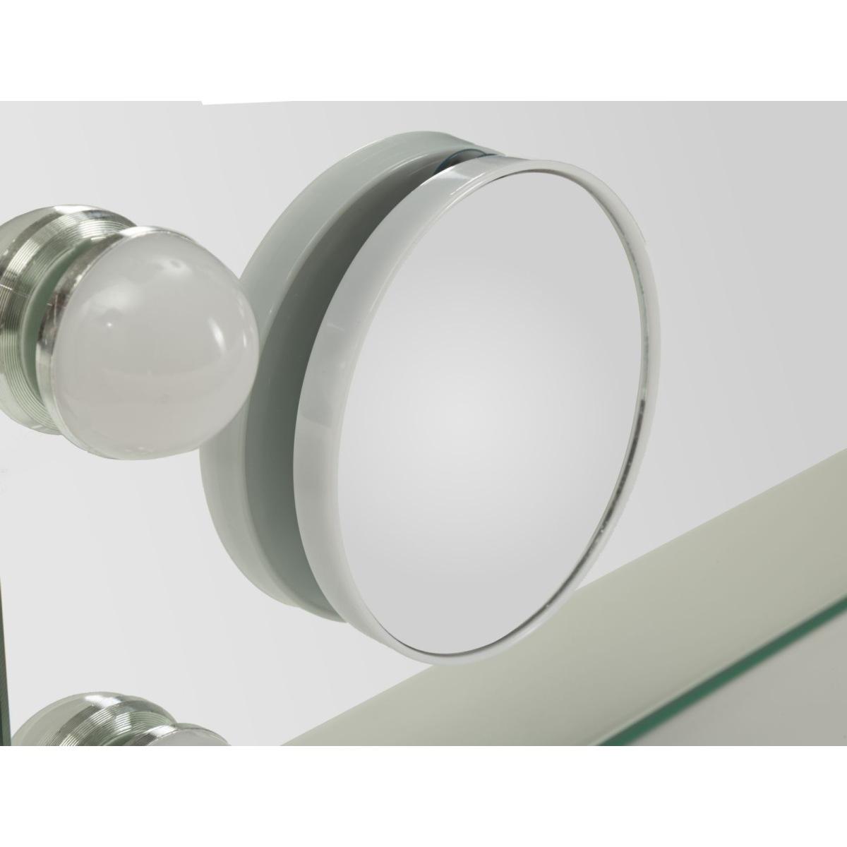 Specchio da tavolo hollywood cm 55x14x43 (spec.rot. cm Ø 9) (3tonalita' di luce)