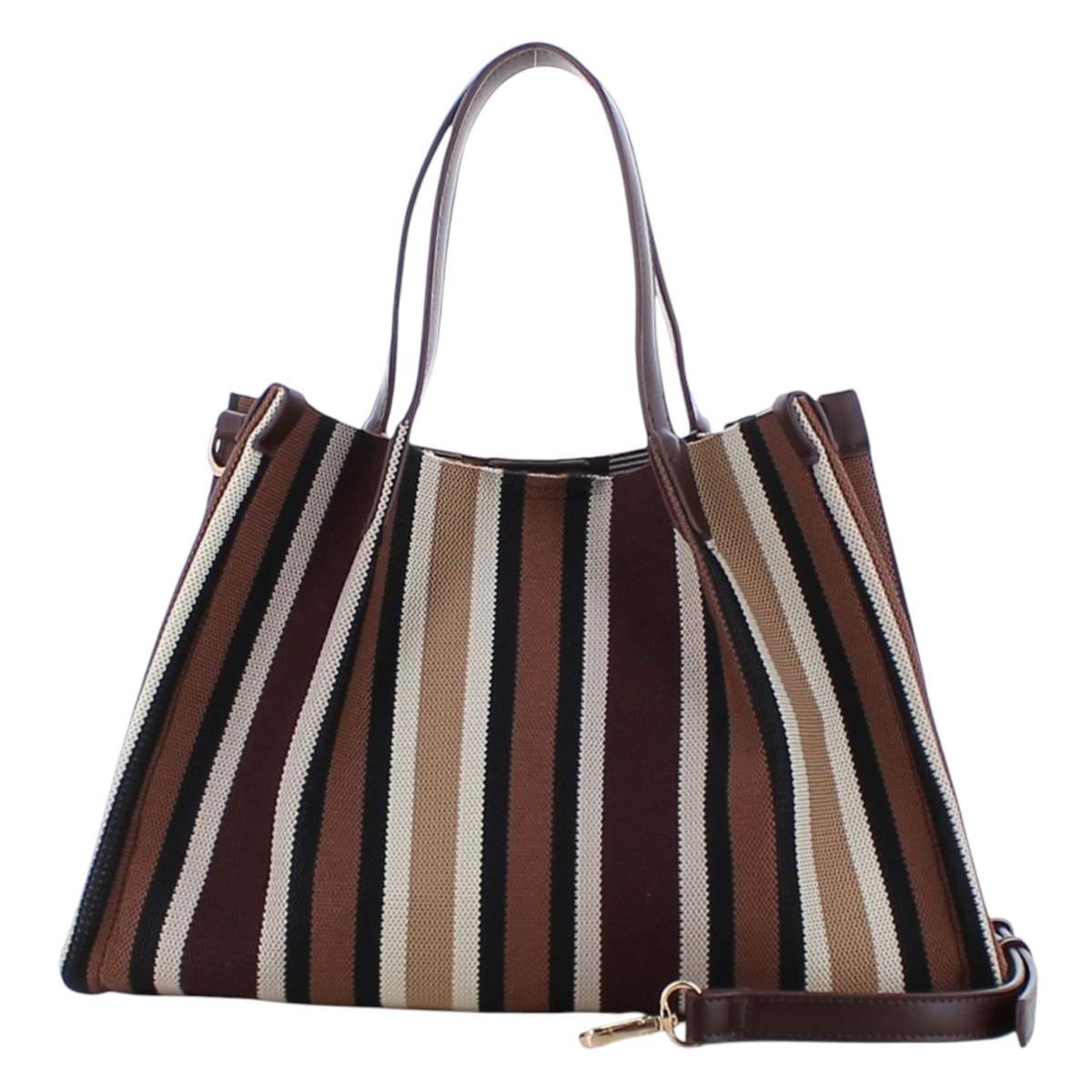 Borsa a spalla con pochette donna motivo a righe Marina Galanti