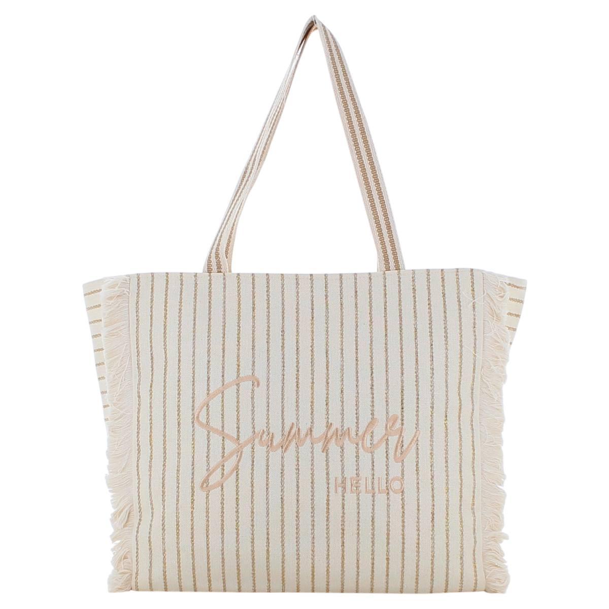 Borsa marea righe con frange Marina Galanti