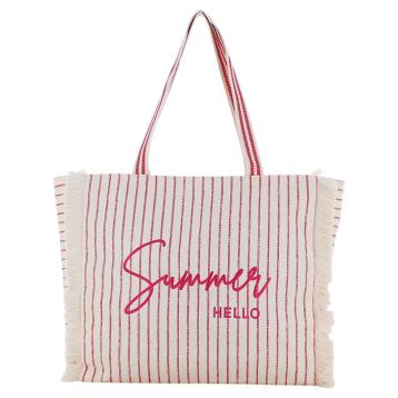 Borsa marea righe con frange Marina Galanti