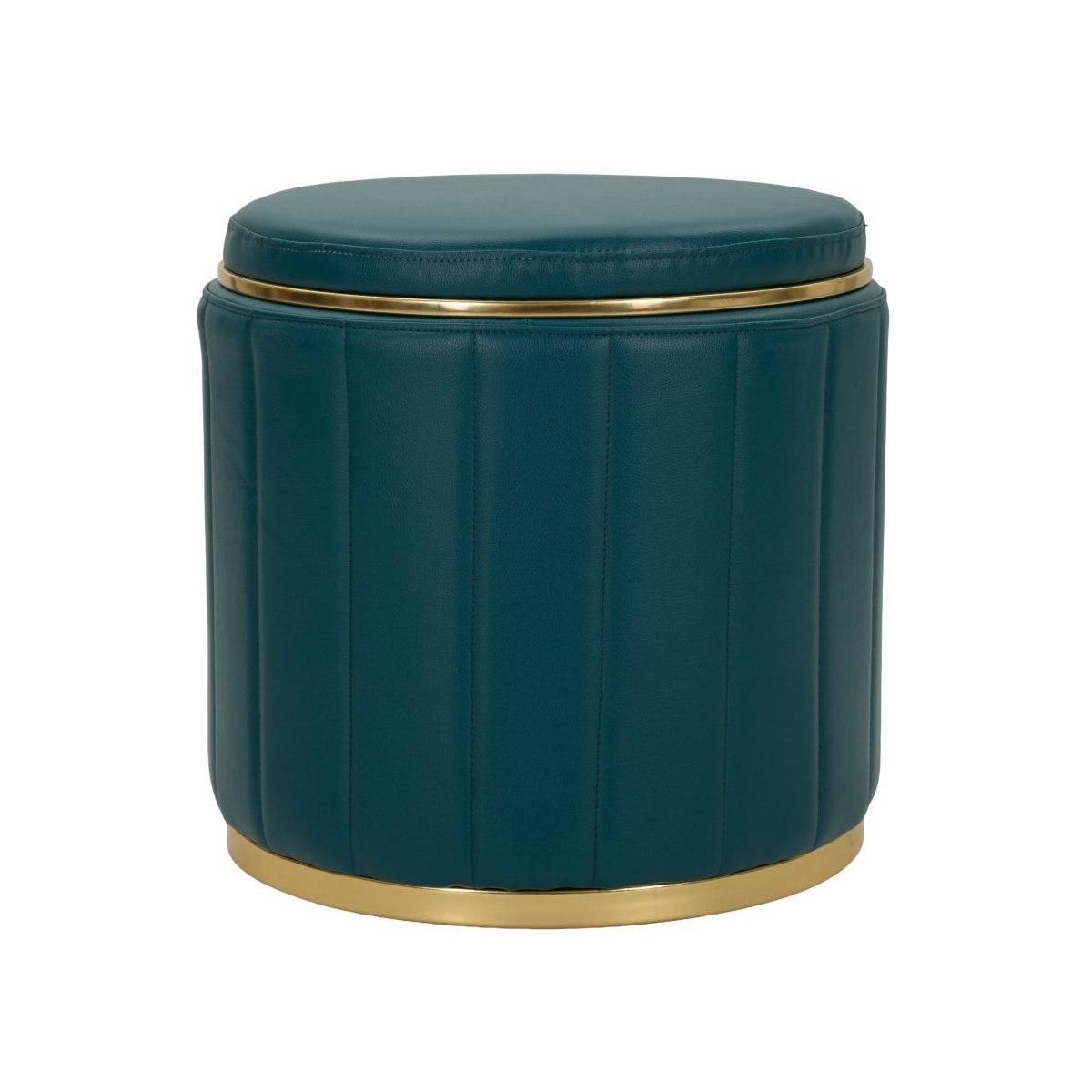 Puff c/contenitore london ottanio cm Ø 46,5x44