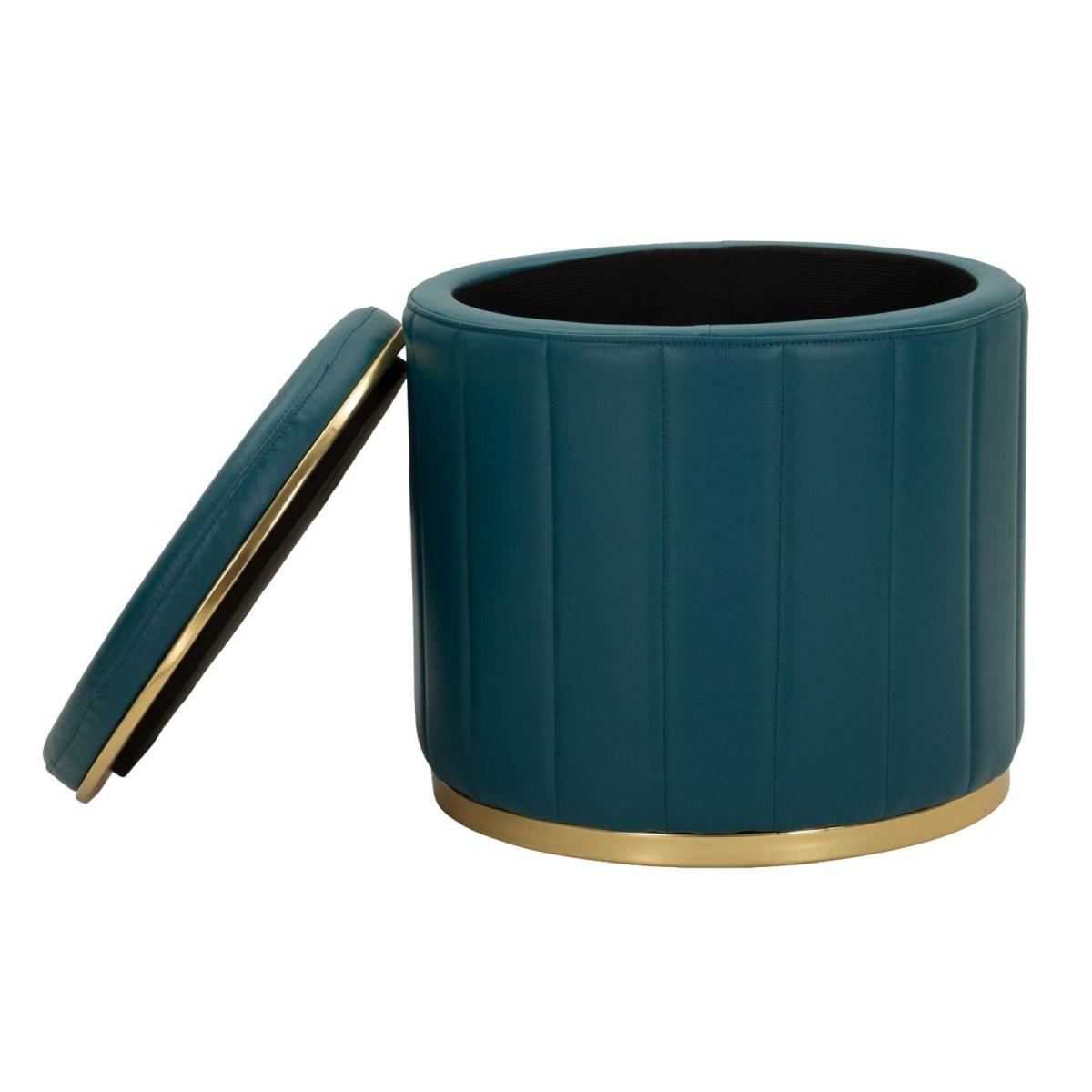 Puff c/contenitore london ottanio cm Ø 46,5x44