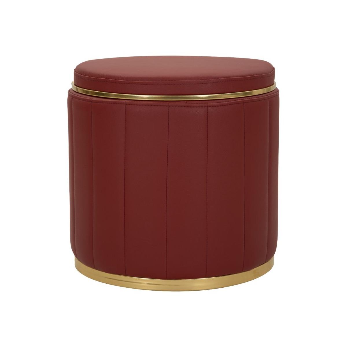 Puff c/contenitore london  rosso cm Ø 46,5x44