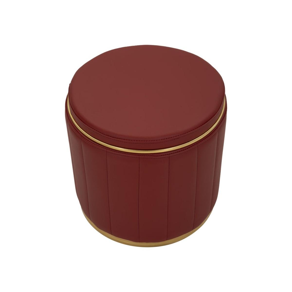 Puff c/contenitore london  rosso cm Ø 46,5x44