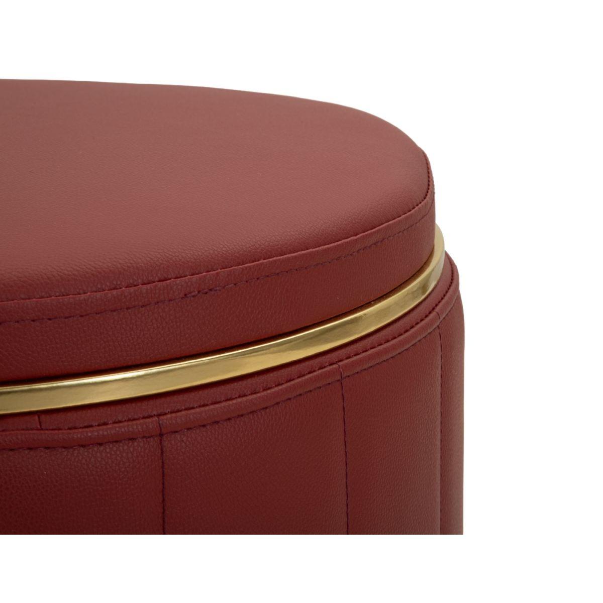 Puff c/contenitore london  rosso cm Ø 46,5x44