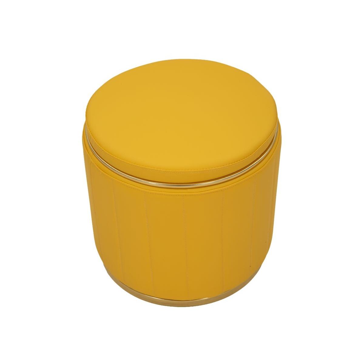 Puff c/contenitore london senape cm Ø 46,5x44