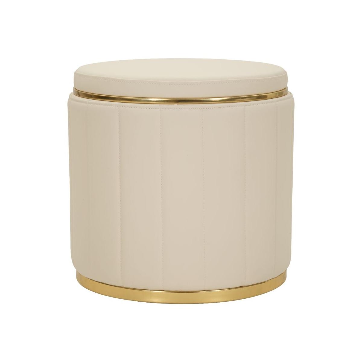 Puff c/contenitore london crema cm Ø 46,5x44