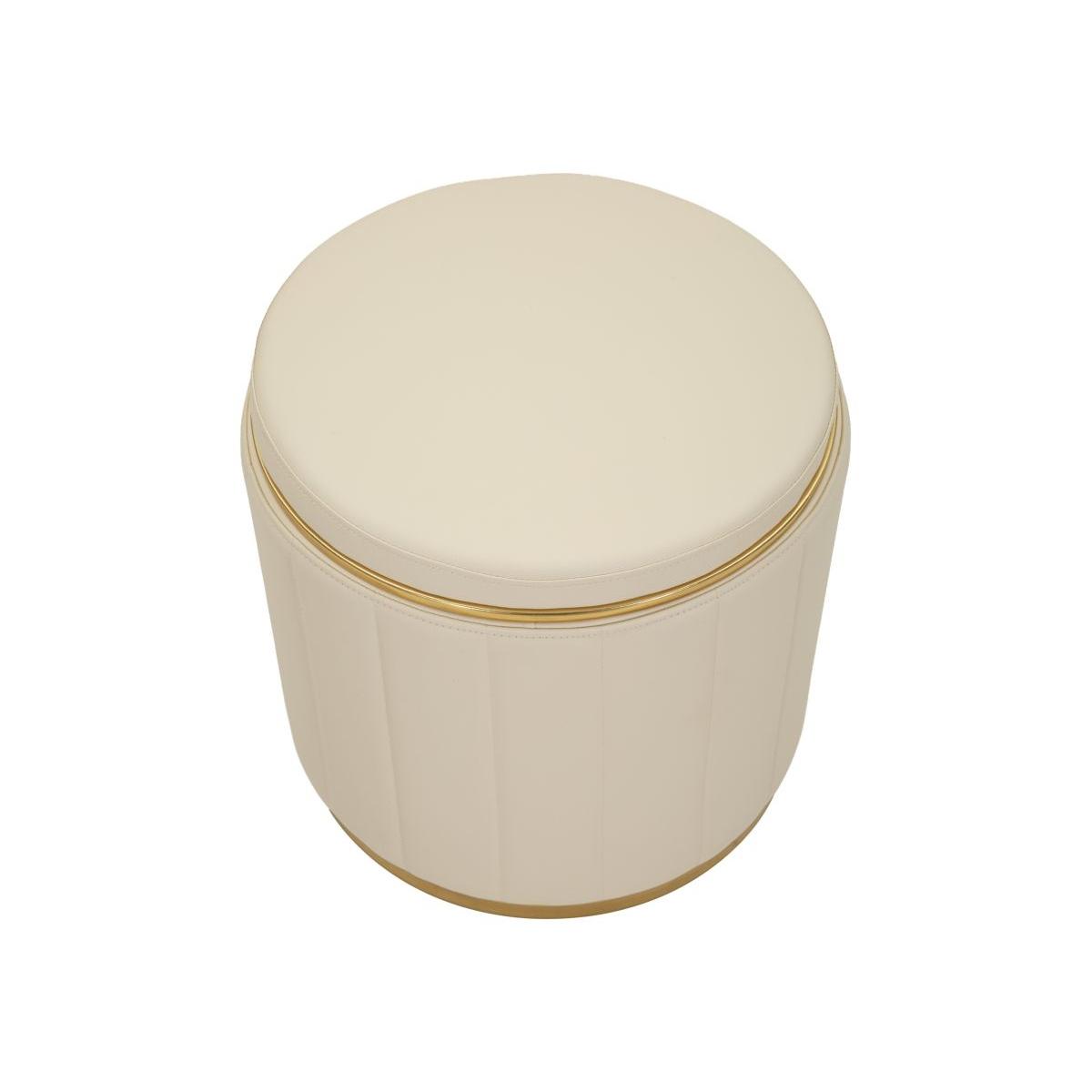 Puff c/contenitore london crema cm Ø 46,5x44