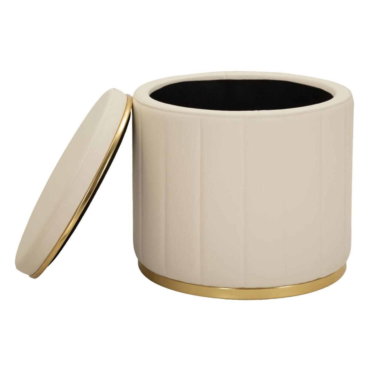 Puff c/contenitore london crema cm Ø 46,5x44