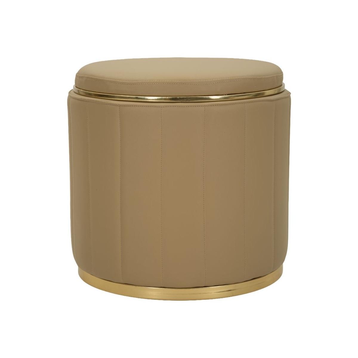 Puff c/contenitore london marrone cm Ø 46,5x44