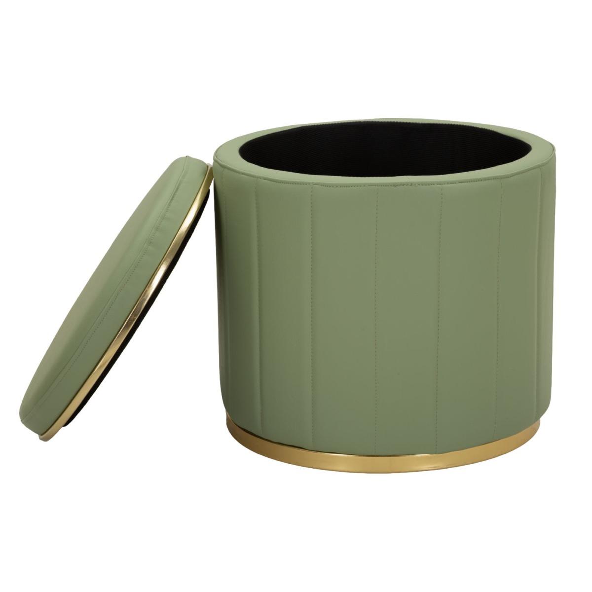 Puff c/contenitore london verde cm Ø 46,5x44