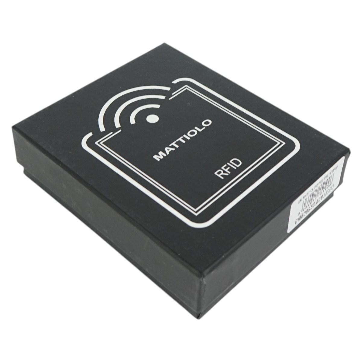 Portafoglio portacarte a scatto in pelle con sistema RFID uomo Gai Mattiolo