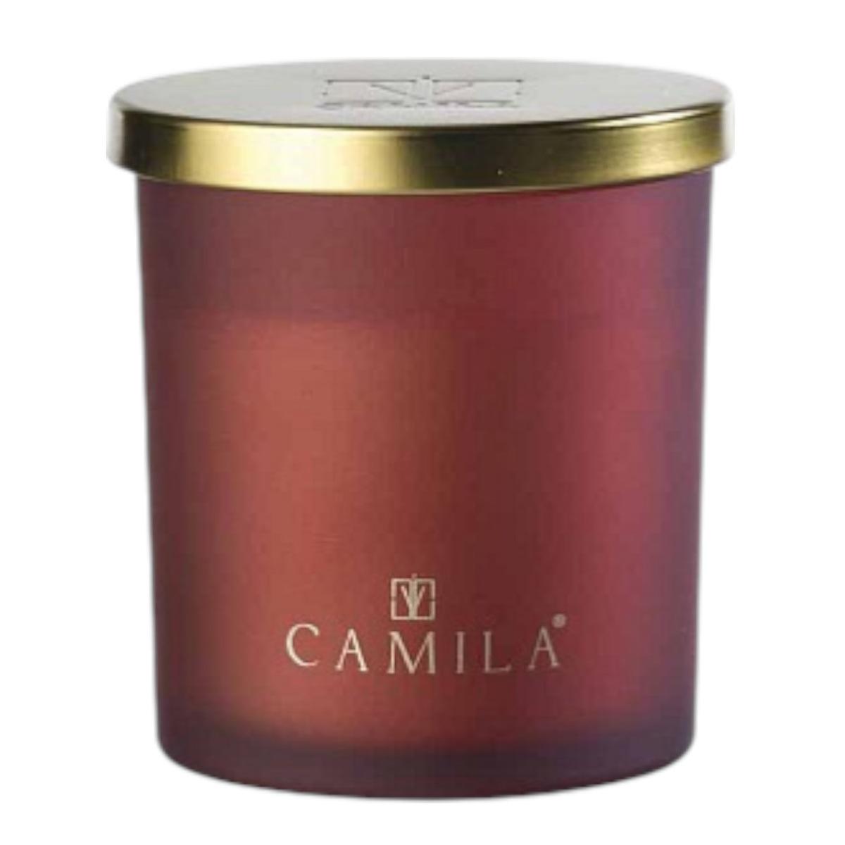 Candela profumata 140 gr. d.7.5 h.8 cm sat bordeaux Camila