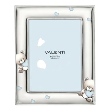 Cornice bimbo 9x13 cm Orsetti e cuori celeste Valenti