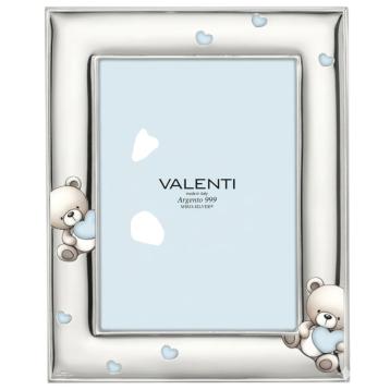 Cornice bimbo 13x18 cm Orsetti e cuori celeste Valenti