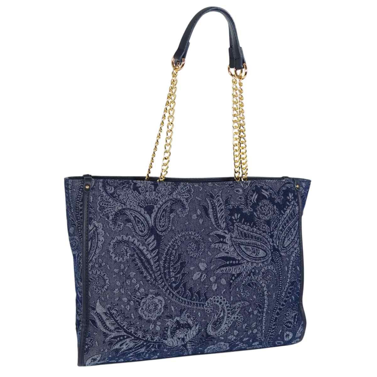 Borsa donna shopping in jeans motivo paisley linea Magby Laura Biagiotti