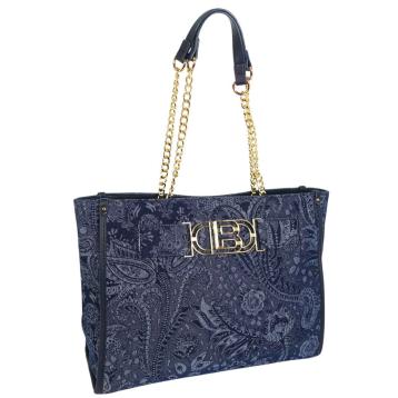 Borsa donna shopping in jeans motivo paisley linea Magby Laura Biagiotti