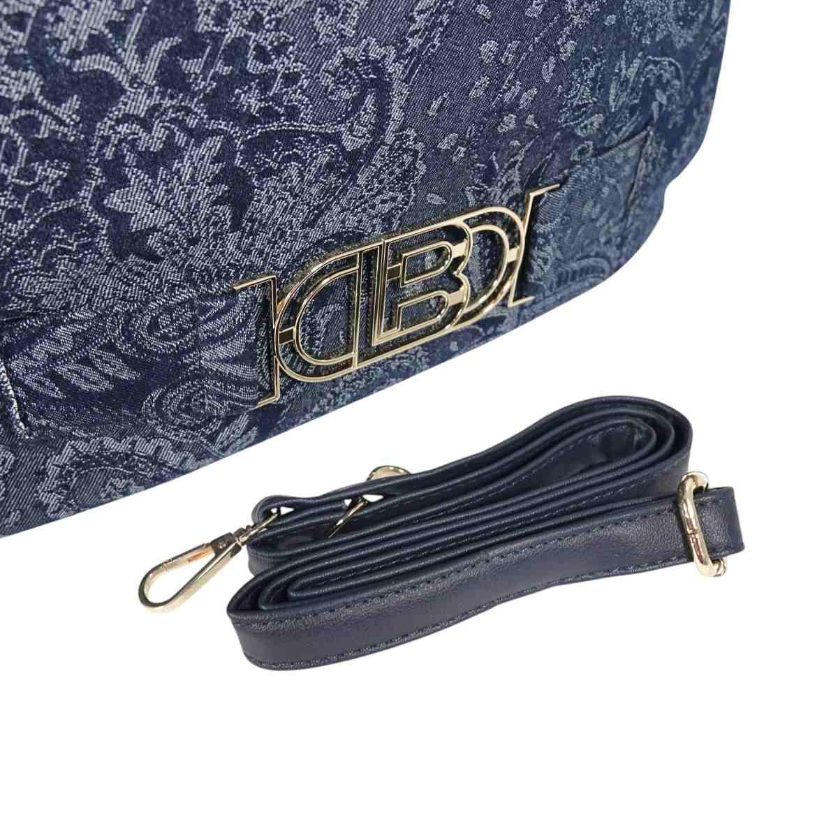 Borsa donna a sacca in jeans motivo paisley linea Magby Laura Biagiotti