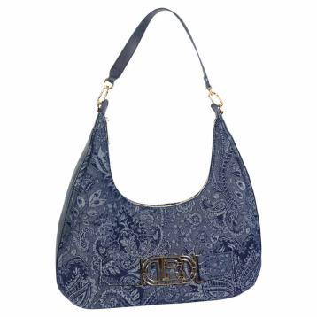 Borsa donna a sacca in jeans motivo paisley linea Magby Laura Biagiotti