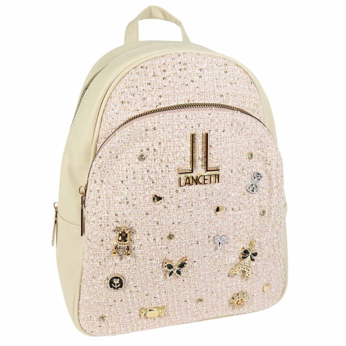 Zaino donna con paillettes e decorazioni in metallo linea Lehavre Lancetti