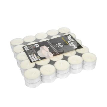 Confezione da 50 Tea Light bianchi non profumati Made in Italy