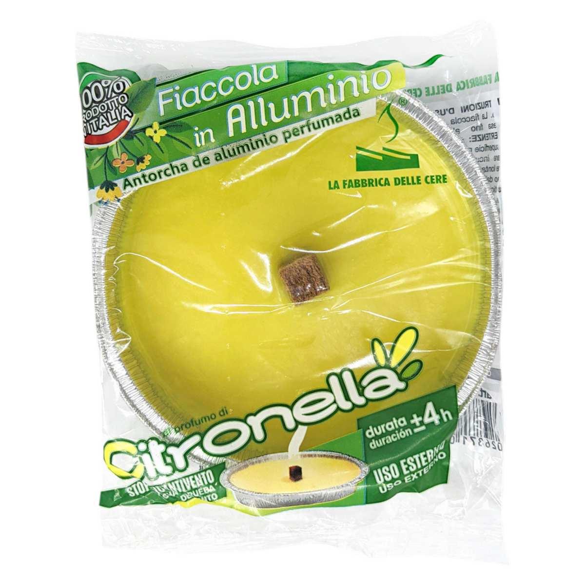 Fiaccola padella romana piccola alla citronella d.11x h.2 cm Made in Italy