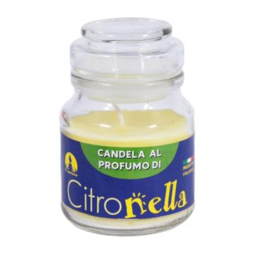 Candela alla citronella in barattolo di vetro con tappo d.7x h.10 cm Made in Italy