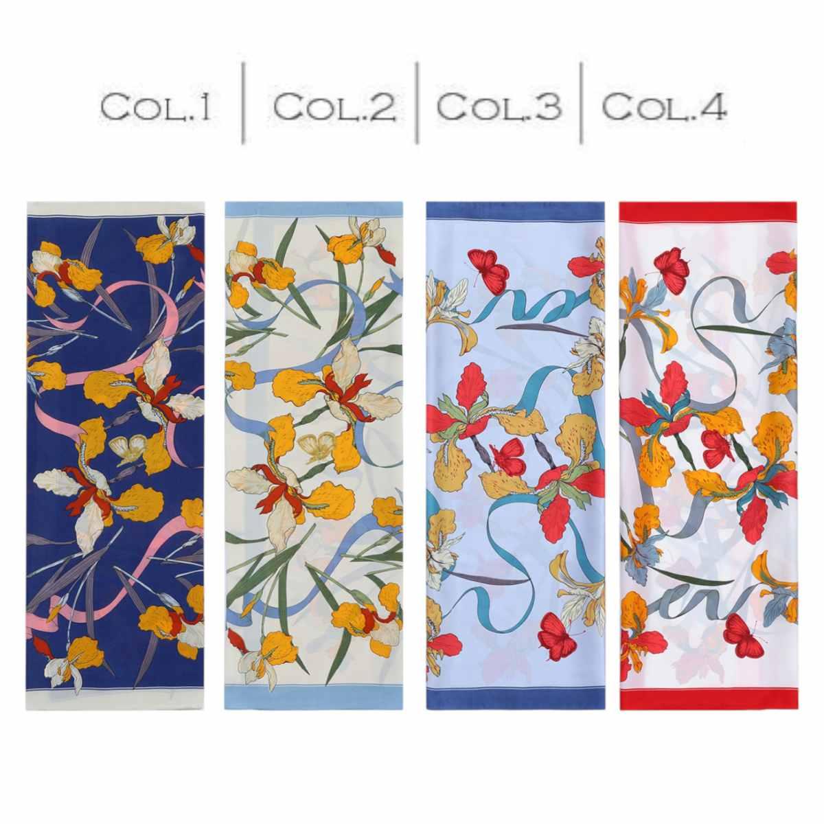 Foulard donna in seta stampa floreale iris Capoverde