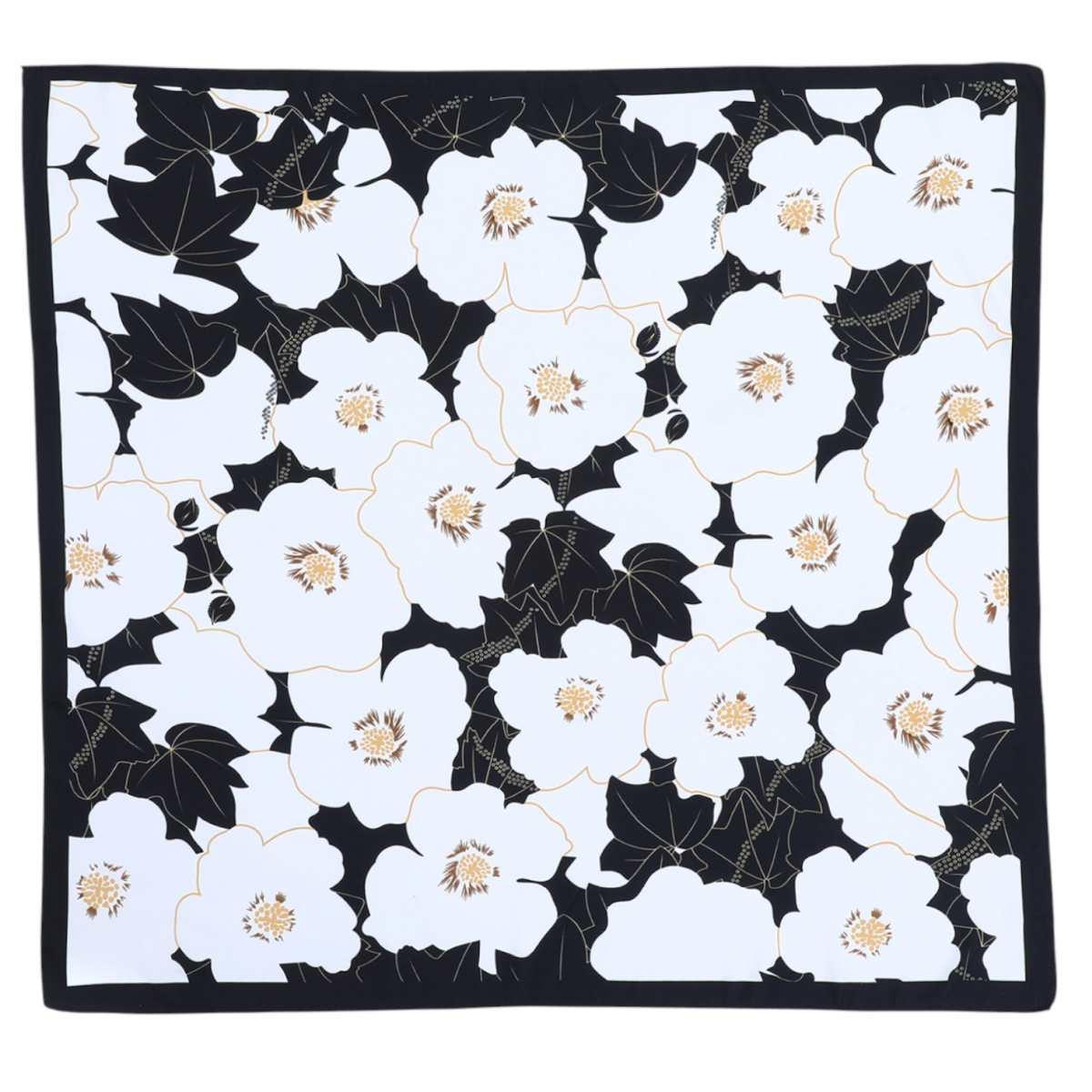 Foulard donna in seta stampa floreale a contrasto Capoverde