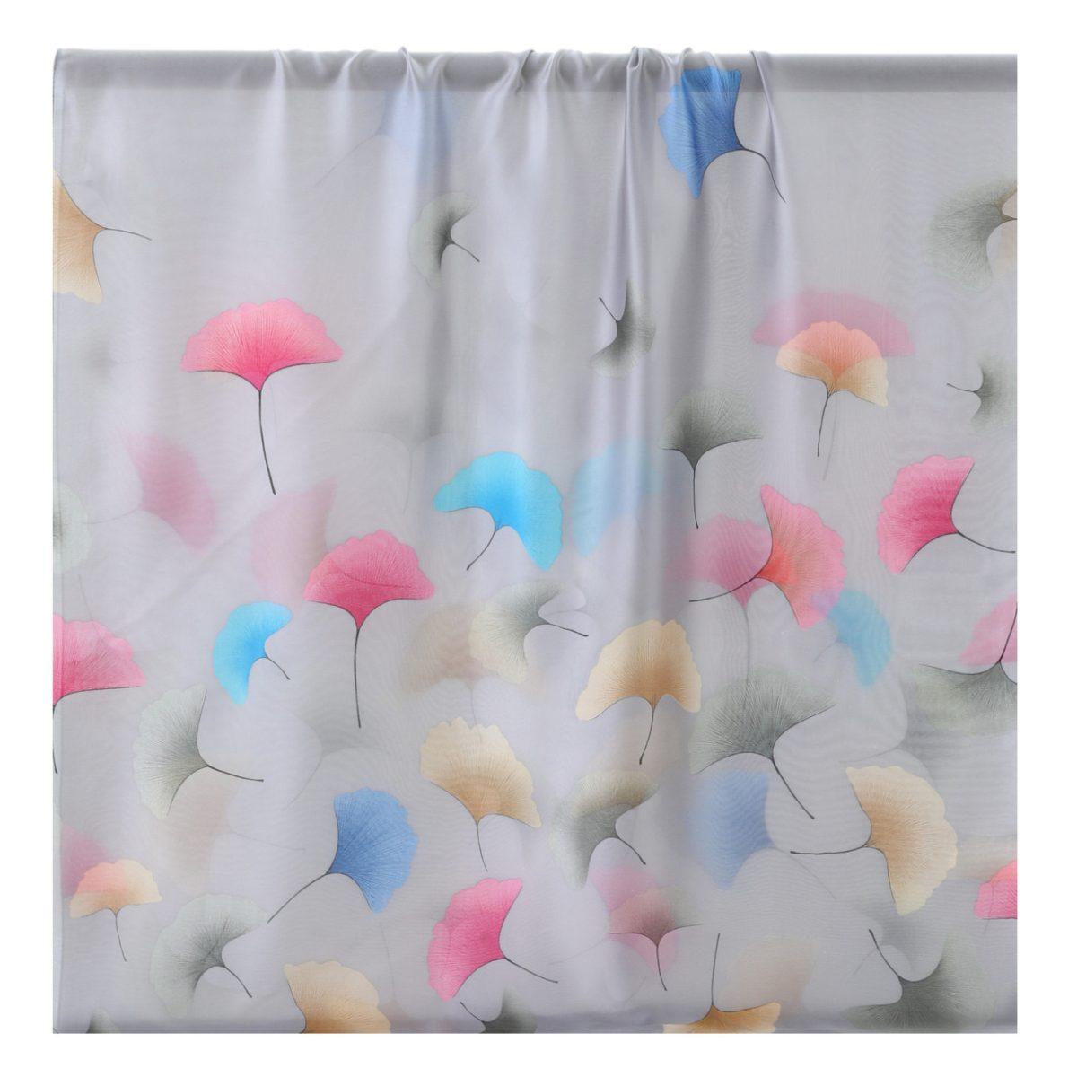 Foulard donna in seta stampa con foglie di Ginkgo Capoverde