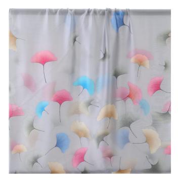 Foulard donna in seta stampa con foglie di Ginkgo Capoverde