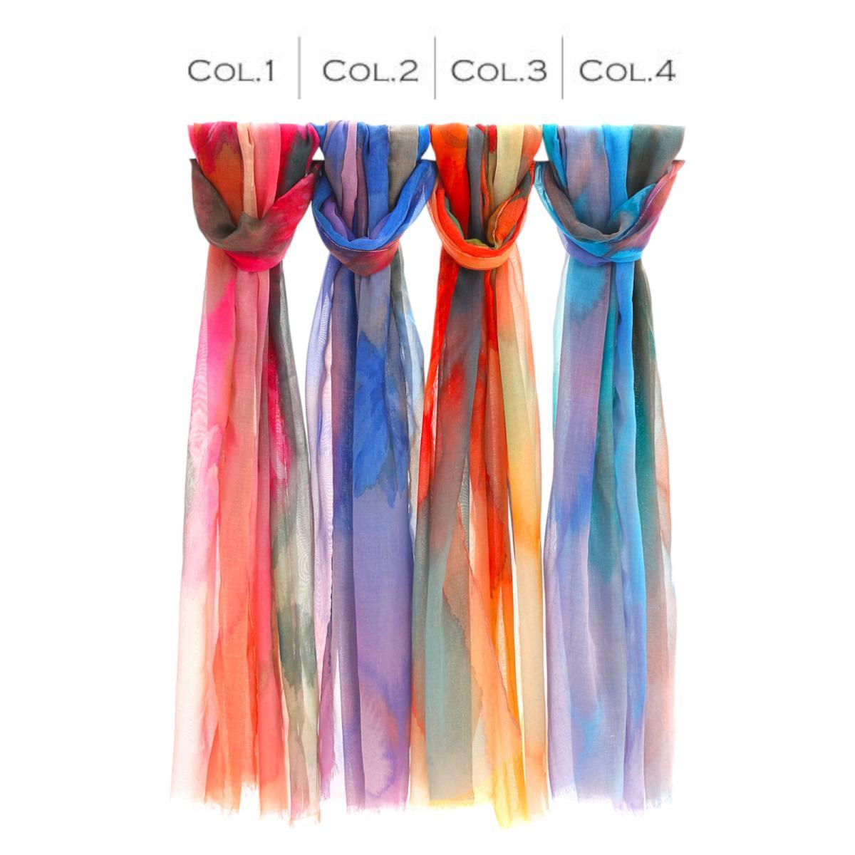 Sciarpa donna in viscosa motivo astratto floreale Capoverde