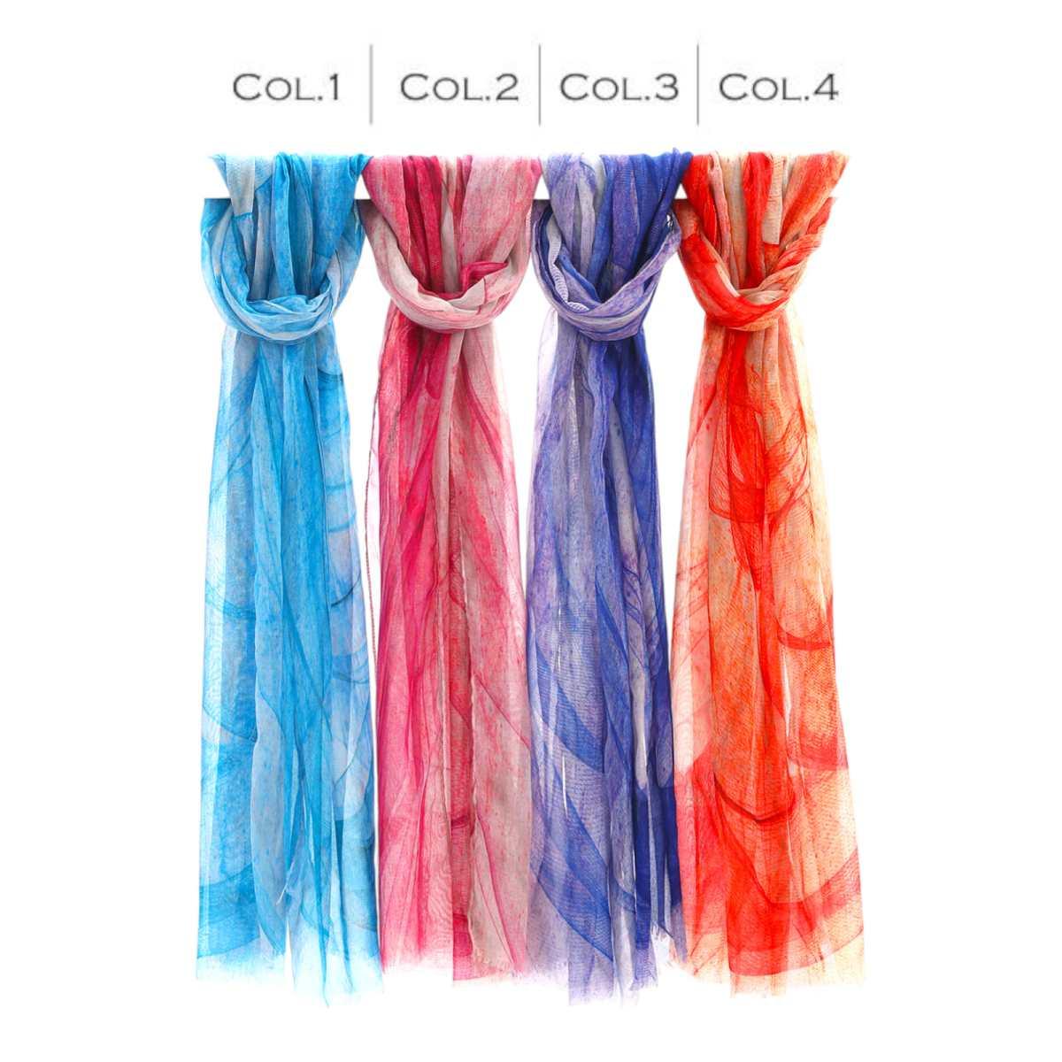 Sciarpa donna in viscosa motivo astratto circolare Capoverde