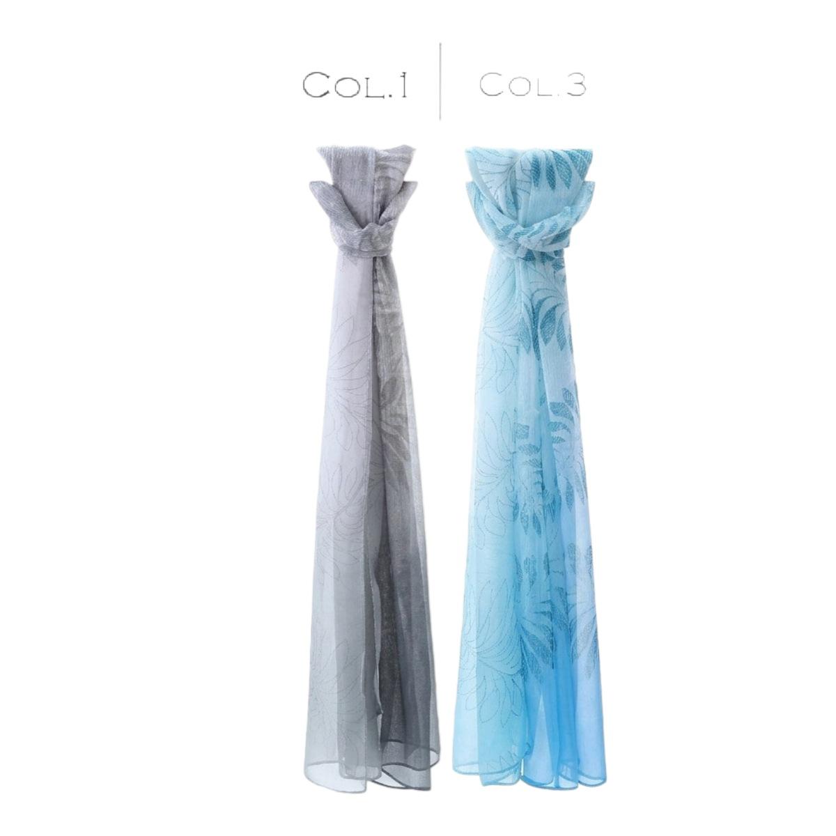 Sciarpa donna in poliestere stampa foglie tropicali Capoverde