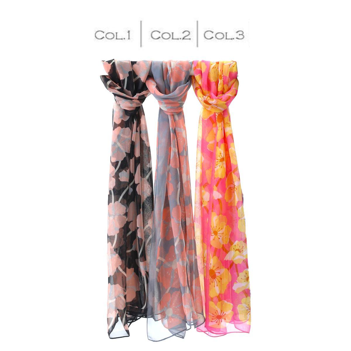 Sciarpa donna in poliestere stampa floreale stilizzata  Capoverde