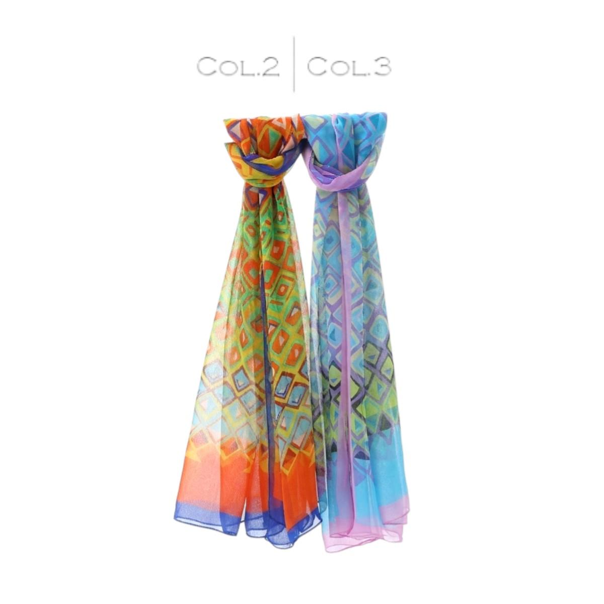 Sciarpa donna in poliestere motivo etnico Capoverde