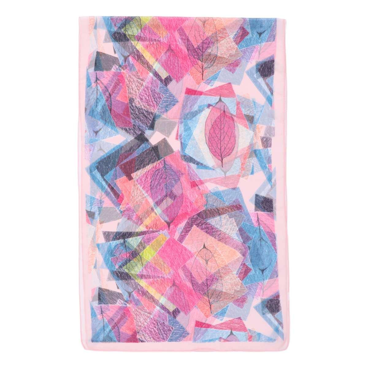 Sciarpa donna in poliestere motivo geometrico e foglie Capoverde